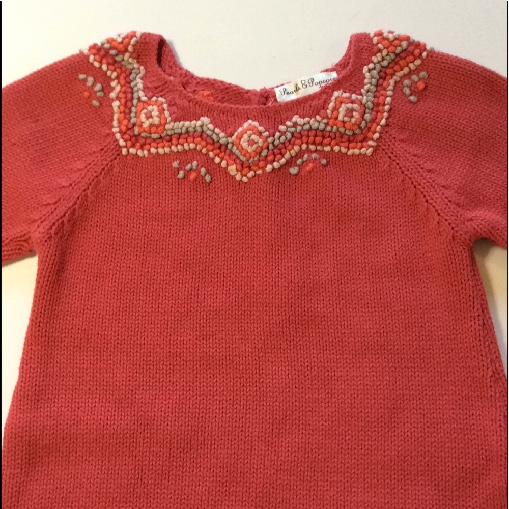 Pearls & Popcorn Dress Sweater Embellished  24 Months